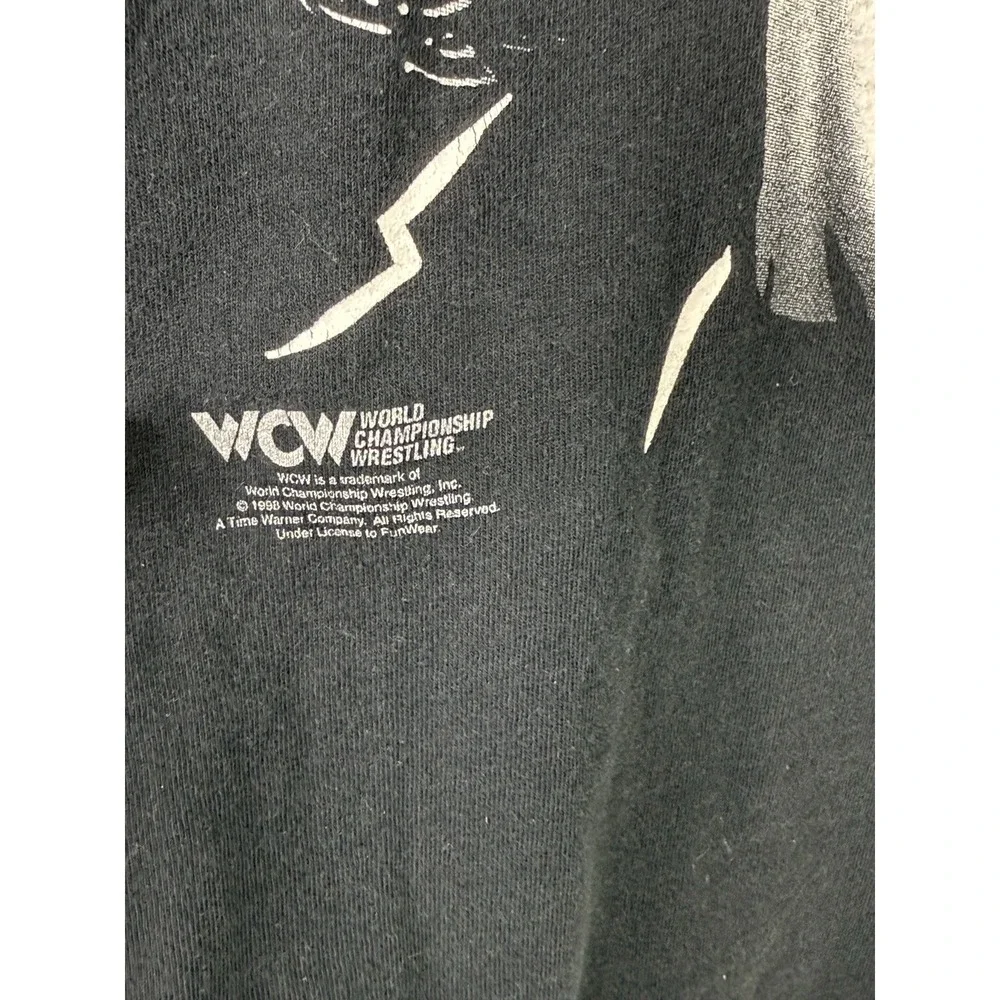 Vintage Men's WCW Sting 90's Black Short Sleeve T-shirt Graphic Size XL - Picture 5 of 14